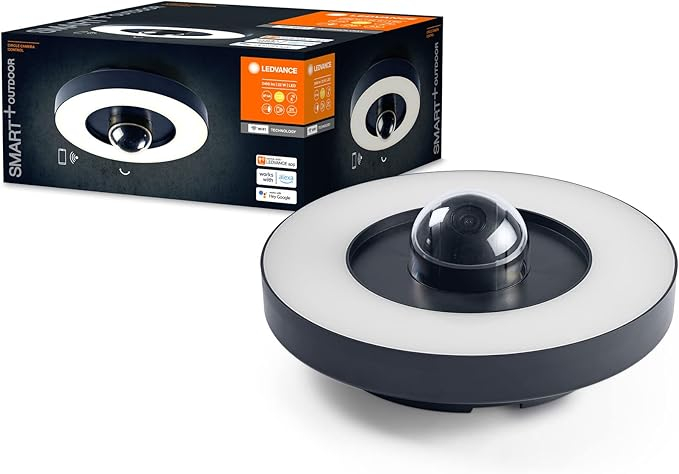 Aplica LED Smart exterior cu camera  difuzor, WiFi, 3000K ,   LEDVANCE SMART+ Outdoor Wall Ceiling L