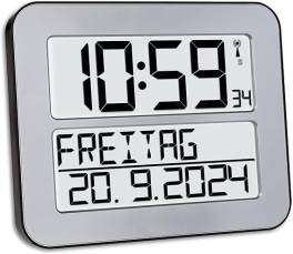 Ceas Digital de Perete TFA Dostmann TimeLine Max 60.4512.01 ,   Radio Controlat, Afisaj Mare, cu Dat