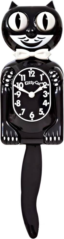 Ceas Iconic cu Coada Miscatoare, Kit-Cat Small Clock, Negru