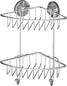Etajera colt otel Wenko Bari Vacuum-Loc ,   2 niveluri, montaj fara gaurire, prindere ultra-rezisten