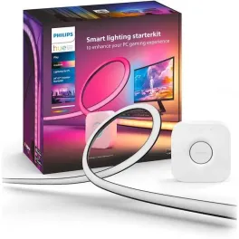 Banda LED RGB Philips Hue Play Gradient pentru PC, monitor 24,  27  , Starter Kit cu Hue Bridge ,   