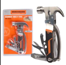 Ciocan multifunctional 11-in-1 pliabil din otel inoxidabil ,   unealta compacta cu husa ,   Werckman