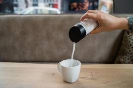 Dozator de Zahar GSD 32026, Negru  Acrilic ,   Sugar Dispenser Modern, cu Dozare la Buton, 10 x 10 x