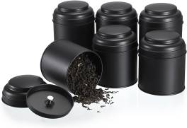 et 6 Borcane Metalice Etanse 237 ml, Capac Dublu, Depozitare Ceai, Cafea, Condimente ,   IGNPION