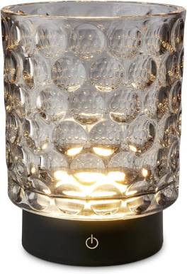 Lampa de masa LED wireless, din sticla, cu reglare tactila 3 trepte, baterie reincarcabila  IP44 ,  