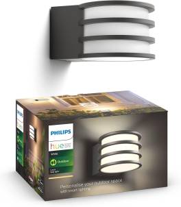 Lampa de perete exterior Philips Hue Lucca, LED, lumina calda, dimabila, control prin aplicatie, com