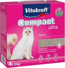 Nisip aglomerant pentru pisici 4 kg ,   Vitakraft Ultra Clumping, bentonita, control eficient al mir