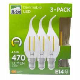Set 3 becuri LED E14, 4.5W, 470 lm ,   Iluminat economic si durabil (KK Outlet)