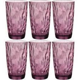 Set pahare long drink 470 ml, model Diamond Ocean Blue ,   Bormioli Rocco, 6 bucati