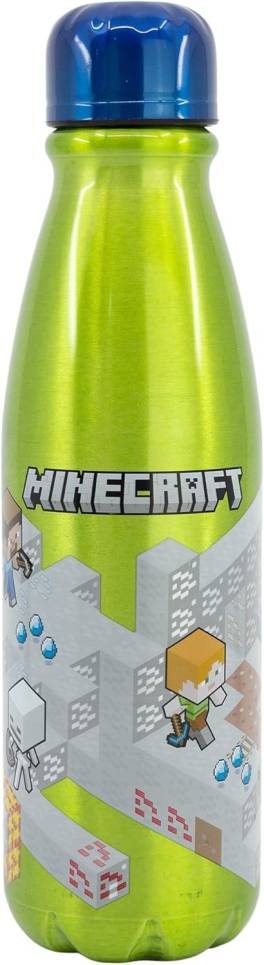 Sticla de apa copii Minecraft, aluminiu, 600 ml ,   reutilizabila, fara BPA