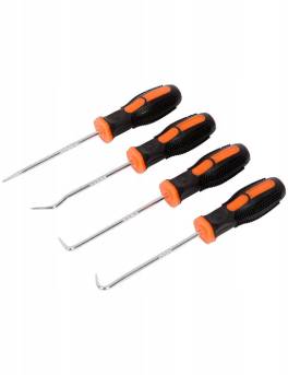 Set carlige si dornuri monteur 4 piese ,   otel Cr-V, varfuri precise, manere ergonomice antialuneca