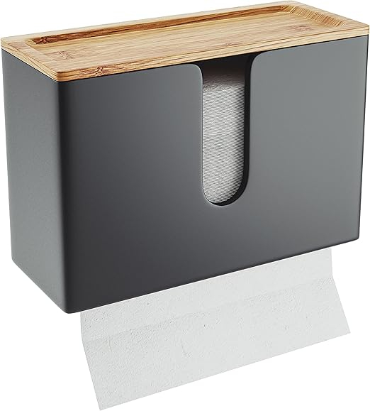 Dispenser prosoape hartie din bambus ,   montaj pe perete sau pe masa, compatibil C-Fold   Z-Fold   