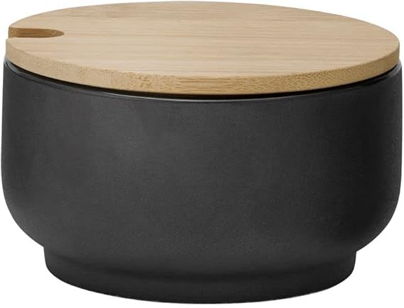 Zaharnita Stelton Theo Stone Black ,   bol din ceramica, design rustic scandinav, 9A 9A 5 cm