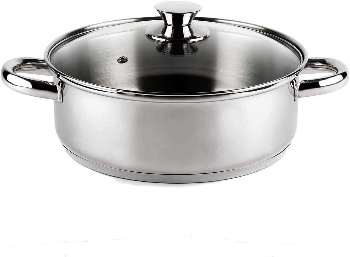 Oala Vier CI18 din Inox 18 10 cu Baza Inductie, 18 cm, 2 L ,   Pentru Toate Tipurile de Plite