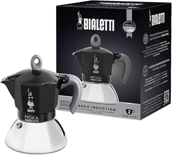 Cafetiera Clasica pentru Espresso, Bialetti ,   Moka Induction,  Compatibila cu Toate Tipurile de Pl