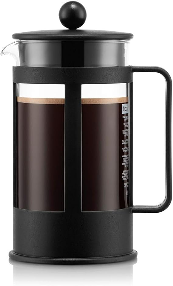 French Press Bodum Kenya 1L (8 cani) ,   Presa manuala cafea din sticla borosilicata  inox, fara fil