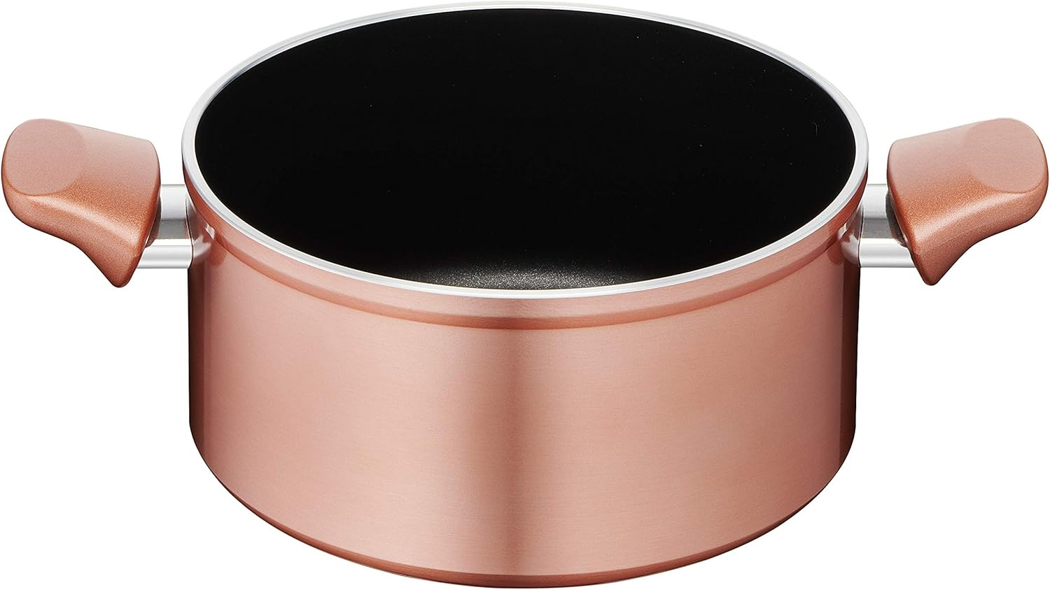 Oala antiaderenta O20 cm cu acoperire Titanium Easy si indicator Thermo-Signal ,   aluminiu efect cu