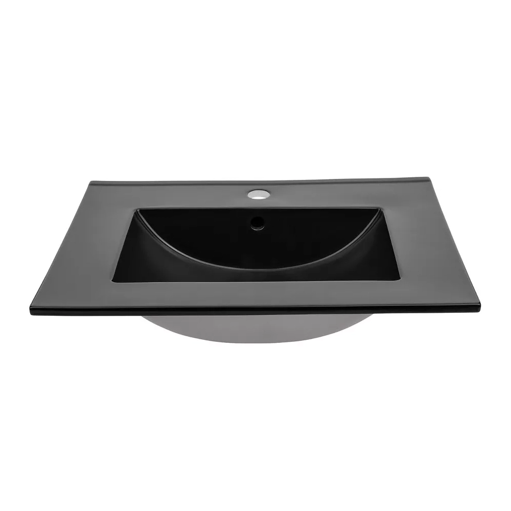 Lavoar ceramic negru 60 cm &ndash; design modern pentru baie elegantă