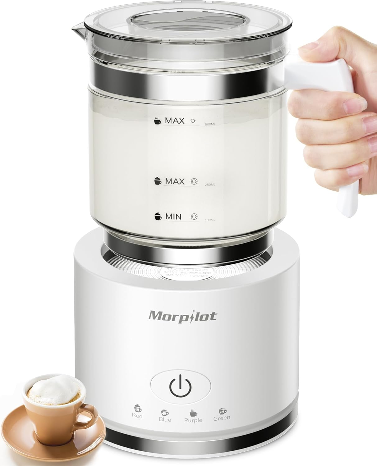 Spumator de Lapte Electric Morpilot  Spuma Fina si Rapida pentru Cappuccino, Latte, Ciocolata Calda