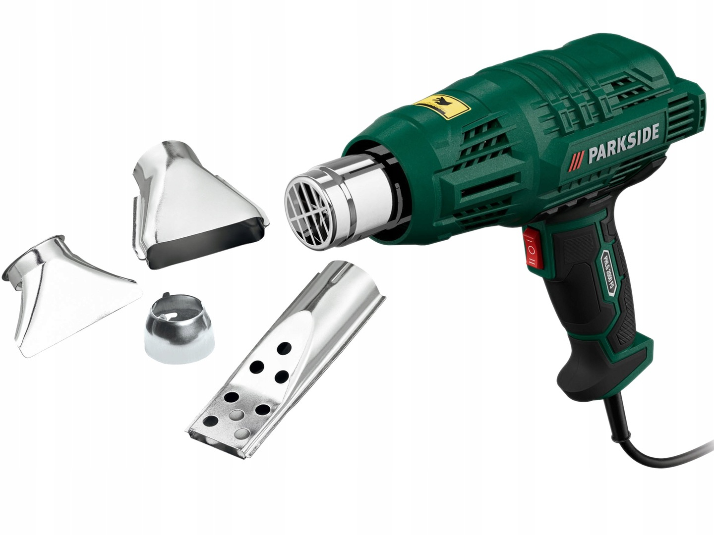 Pistol cu aer cald 2000W cu 2 trepte si set 4 duze ,   pentru decapare, uscari si modelare ,   Parks