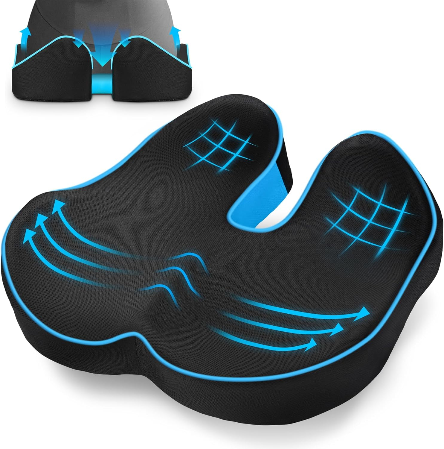 Perna ergonomica din spuma de memorie pentru scaun ,   confort birou, gaming sau auto ,   POOTACK