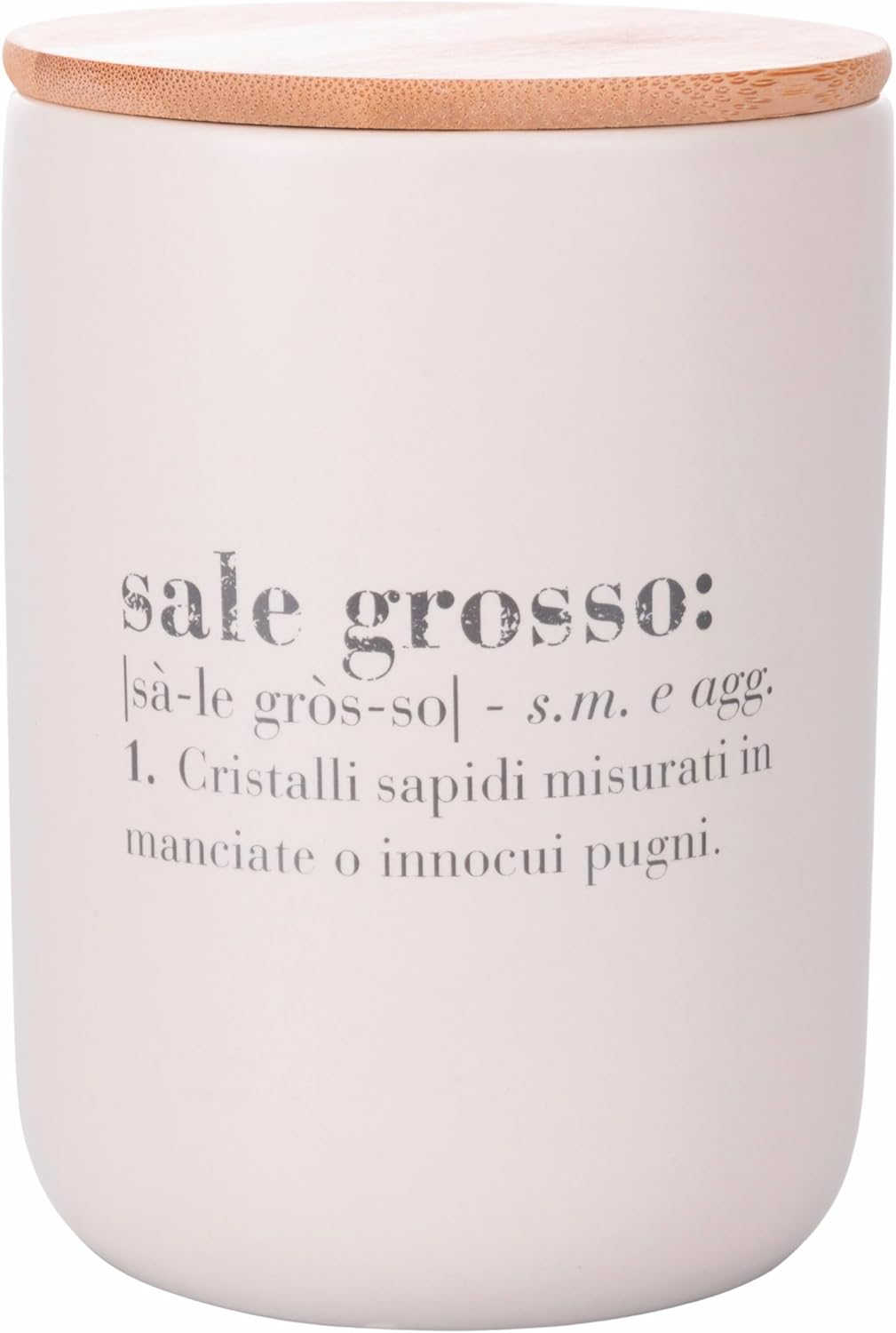 Recipient ceramic pentru sare cu capac din bambus, 700 ml ,   Villa d Este Home Tivoli Victionary