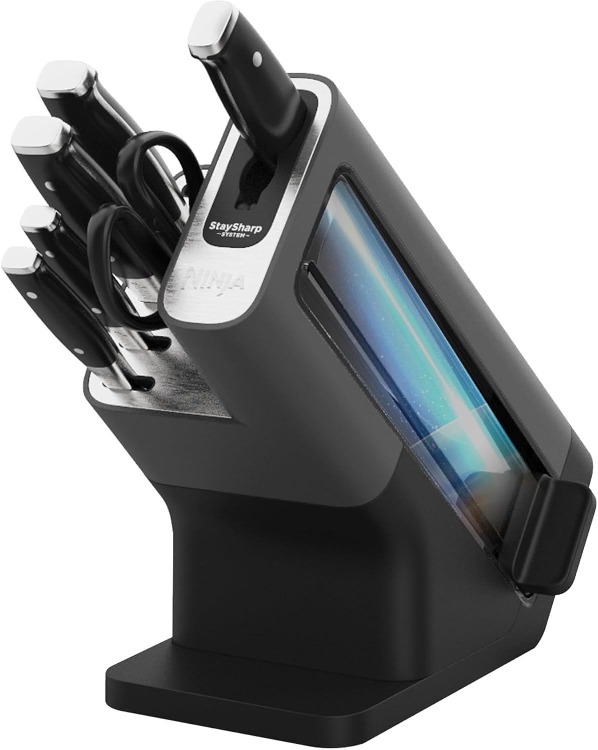 Set cutite bucatarie 6 piese cu bloc si ascutitor integrat ,   Ninja Foodi StaySharp, inox german