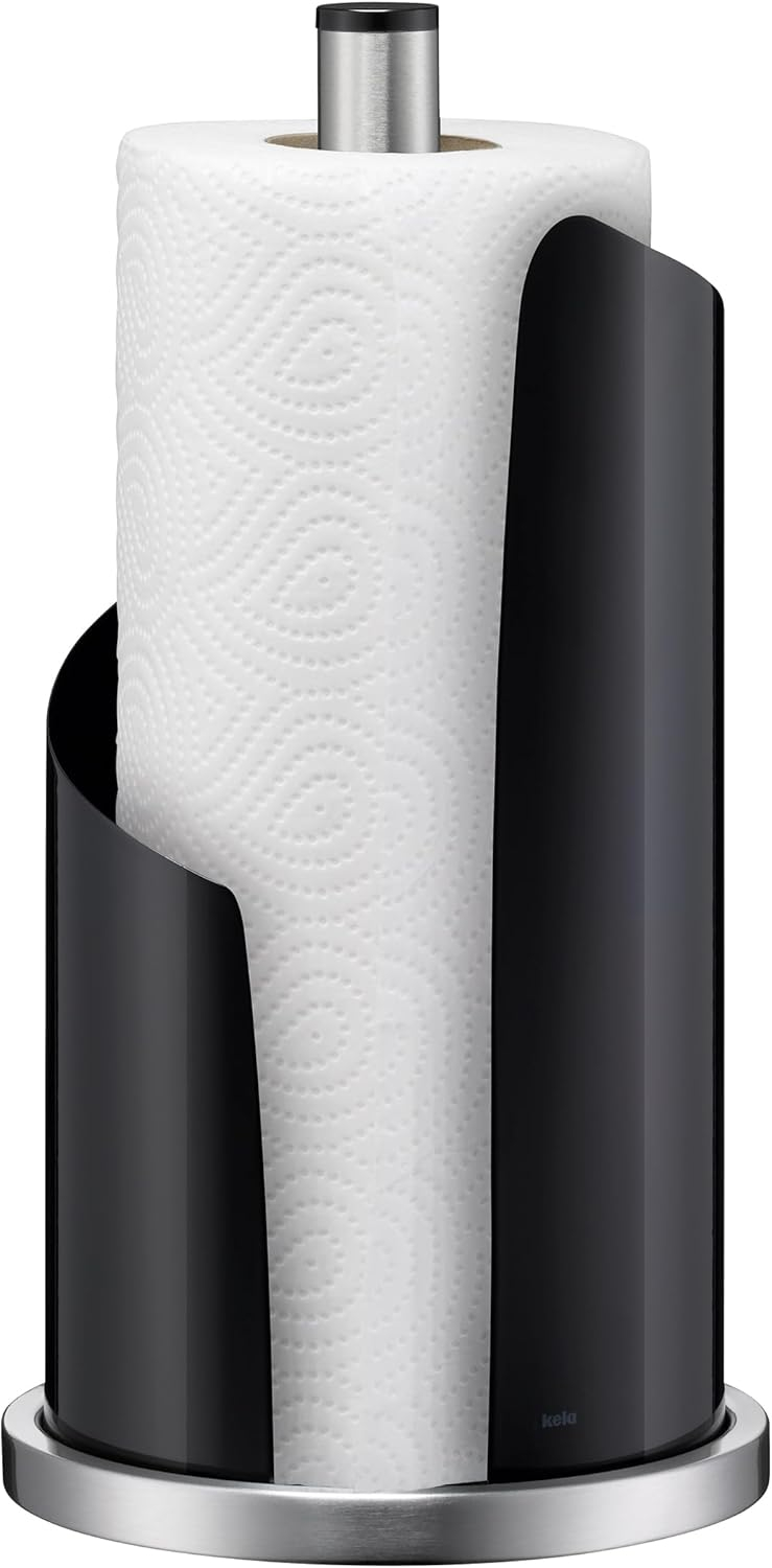 Suport prosop bucatarie 33 cm ,   Kela Stella, O 15 cm, metal inoxidabil, design curbat, anti-alunec