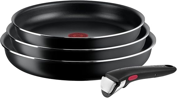Tefal Ingenio Easy On ,   Set  Tigai cu Maner Detasabil, 22 24 26 cm, Antiaderente, Usor de Curatat,