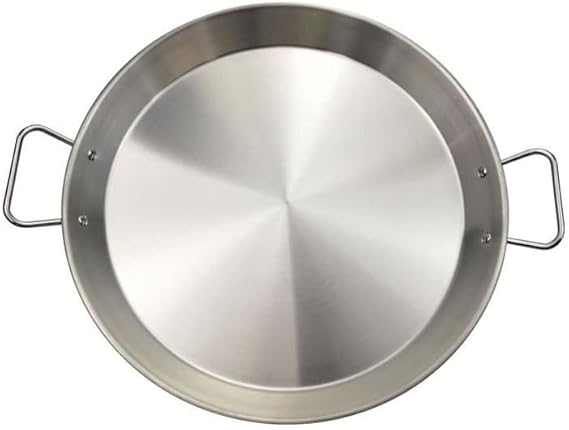 Tigaie Paella din Inox Baumalu, 40 cm ,   Compatibila cu Toate Tipurile de Plite (Inclusiv Inductie)